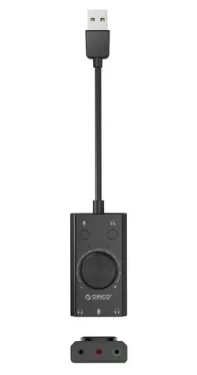 Orico SC2 černá / Externí zvuková karta / USB-A / multifunkční