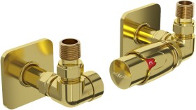 MEXEN/S - G00 termostatická souprava pro radiátor + krycí rozeta S, zlatá W903-900-909-50