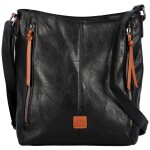 Stylová dámská koženková crossbody kabelka Barcia, černo/hnědá