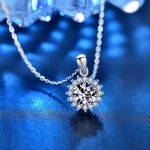 Royal Fashion stříbrný náhrdelník HA-XMZ001-SILVER-MOISSANITE-ZIRCON
