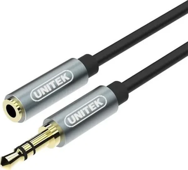 Unitek Y-C932ABK stříbrná / Prodlužovací kabel / Jack 3,5 mm / 1 m (Y-C932ABK)