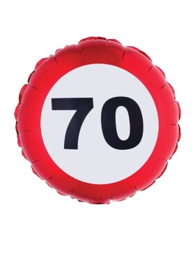 Tarra Balónek foliový dopravní značka 70 let - 46cm