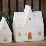 Räder Porcelánový svícen Gingerbread House Large, bílá barva, porcelán