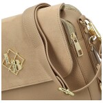Módní dámská koženková crossbody kabelka LB Stylish, taupe