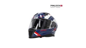 Přilba X-Way Graphic bílá/modrá/červená vel. L