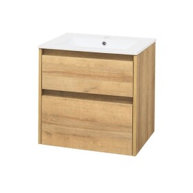 MEREO - Opto, koupelnová skříňka s keramickým umyvadlem 61 cm, dub Riviera CN920
