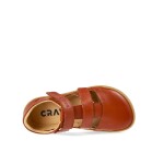 Dětské barefoot sandály CRAVE SHELLWOOD Cognac, hnědá - 30