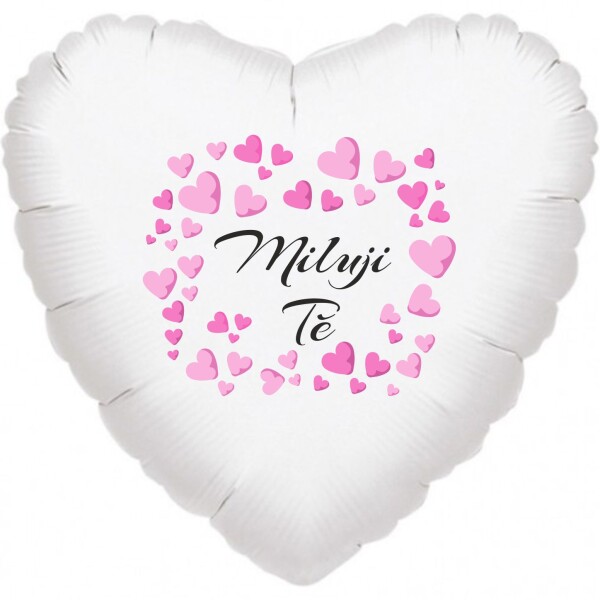 Miluji Tě balónek fóliové srdíčko bílé balonky.cz Miluji Tě balónek fóliové srdíčko bílé balonky.cz