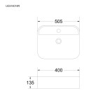 Mereo Umyvadlo na desku bez přepadu, Lota, 505x400x135 mm, keramické UC514014R