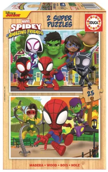 EDUCA Dřevěné puzzle Spidey a jeho úžasní přátelé