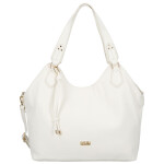 Elegantní dámská koženková kabelka na rameno Mandy, bílá