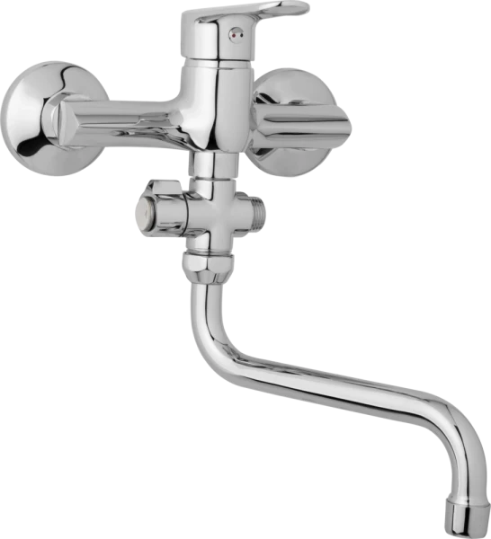 JB Sanitary Nástěnná umyvadlová a sprchová baterie FINERY, rozteč 150 mm, otočný přepínač, bez příslušenstvím, trubkové ramínko 300 mm F10 37 50