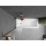 MEXEN/S - Next L vanová zástěna FIX 50 x 150, dekor, růžové zlato 895-050-000-03-30-60