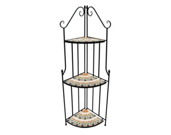 Rohový regál Mosaic, černý/zelený