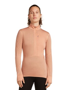 ICEBREAKER Wmns Mer 200 Realfleece Descender LS Half Z, Desert Sand (vzorek) velikost: S