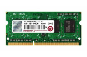 Transcend 4GB 1333MHz / SODIMM / DDR3 / CL9 / 1.5V / 1Rx8 (TS512MSK64V3H)