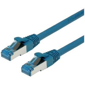 Value 21.99.1957 RJ45 síťové kabely, propojovací kabely CAT 6A S/FTP 10.00 m modrá dvoužilový stíněný, bez halogenů, samozhášecí 1 ks