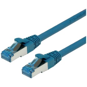 Value 21.99.1956 RJ45 síťové kabely, propojovací kabely CAT 6A S/FTP 7.00 m modrá dvoužilový stíněný, bez halogenů, samozhášecí 1 ks