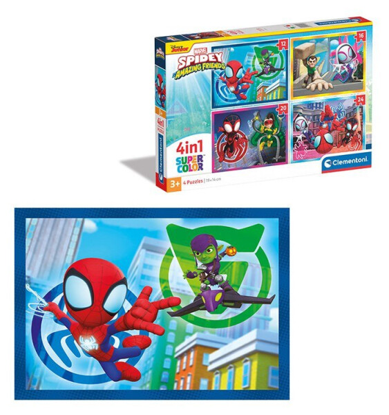Puzzle Spidey a jeho úžasní přátelé 4v1 (12+16+20+24 dílků) - Clementoni