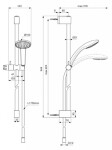 IDEAL STANDARD - Idealrain Set sprchové hlavice, tyče a hadice, chrom BE404AA