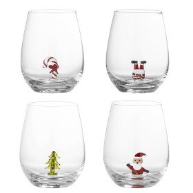 Bloomingville Vánoční skleničky Misa 560 ml – set 4 ks, čirá barva, sklo