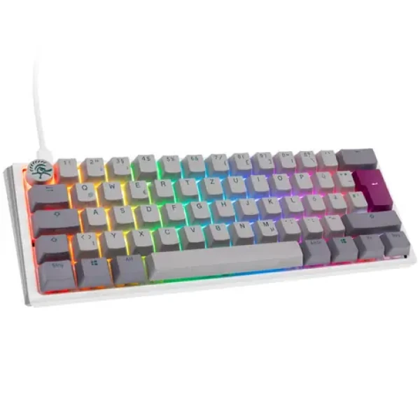 Ducky One 3 Mini Cherry MX-Blue šedá / herní klávesnice / podsvícená / mechanická / drátová USB-C / DE (DKON2161ST-CDEPDMIWHHC2)