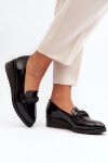 Dámské lakované boty Loafers Black Polike