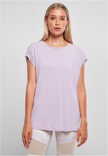 Dámské modální tričko prodlouženým ramenem lila