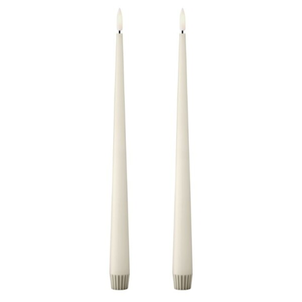 Ester & erik LED svíčka Taper 30 cm / 06 Ivory – set 2 ks, krémová barva, plast, vosk