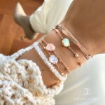 Royal Fashion náramek 14k zlato Vermeil DR24372B-ROSEGOLD-ROSEQUARTZ-TOPAZ