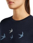 Dámské merino triko s krátkým rukávem ICEBREAKER Wmns 150 Tech Lite SS Tee Bird Transit, Midnight Navy velikost: S