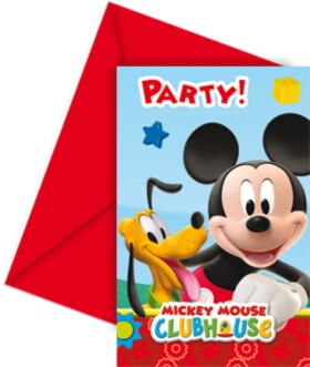 Mickey Mouse pozvánky na party 6ks a obálky Procos Mickey Mouse pozvánky na party 6ks a obálky Procos