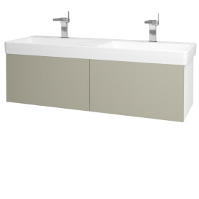 Dřevojas - Koupelnová skříňka VARIANTE SZZ2 130 pro umyvadlo Laufen Pro S - N01 Bílá lesk / L04 Béžová vysoký lesk 165031