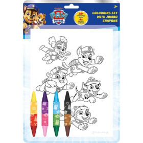 Tlapková patrola - Omalovánkový set s oboustrannými voskovkami