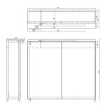 AQUALINE - KAWA STRIP galerka s LED osvětlením 80x70x22cm, dub emporio WGL38S