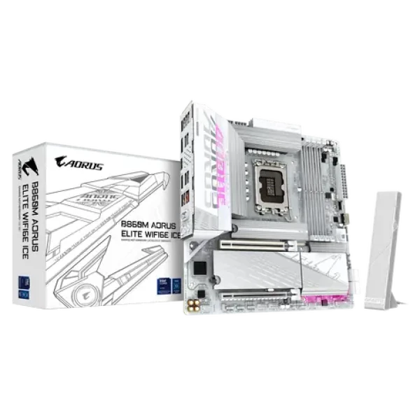 GIGABYTE B860M AORUS ELITE WIFI6E ICE bílá / B860M / LGA1851 / 4x DDR5 / PCIEx16 / 2.5 GLAN / ATX (B860M A ELT WF6E ICE)