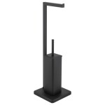 Erga Marko, stojan na toaletní papír a toaletní kartáč 20x20x65 cm, černá matná, ERG-YKA-PD.MARKO-BLK