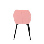 Židle jídelní, růžová látka, černé kovové nohy