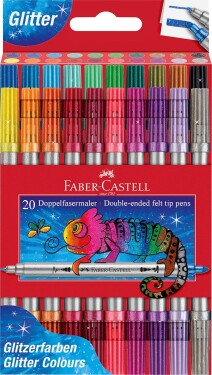 Faber-Castell Faber-Castell, 151108, sada oboustranných popisovačů, glitter, 20 ks
