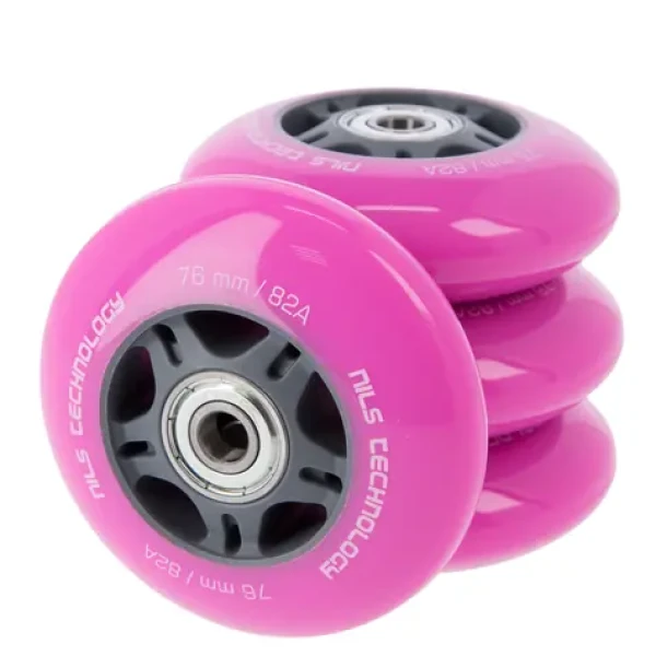 NILS Extreme PU 76x24mm ABEC 7 PU kolečka s ložisky růžové (5907695535907)