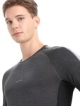 Pánské merino triko dlouhý rukáv ICEBREAKER Mens 125 ZoneKnit LS Crewe, Jet Heather/Black/Metro Heather velikost: L