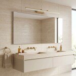 Koupelnové nástěnné LED svítidlo APP1877-1W 80cm BRUSH GOLD OSW-66032