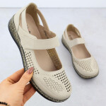 Dámská prolamovaná obuv na suchý zip béžová Unisoft 7026 37