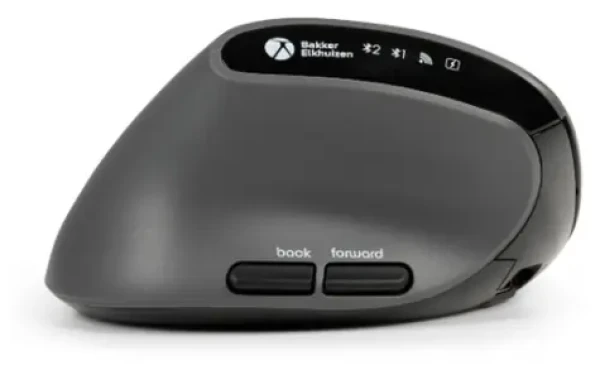 BakkerElkhuizen MidWay levá / Ergonomická bezdrátová myš / Bluetooth 5.2 / 2,4 GHz / 2400 DPI / USB-C nabíjení (BNEMW3MVML)