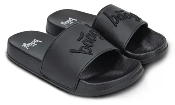 BAAGL Pantofle Logo Black vel. 33 / Protiskluzová EVA podrážka / Lehký materiál
