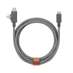 Native Union Belt Cable Duo Pro USB-C - USB-C + Lightning 2.4m 240w zebra (BELT-PROCCL-ZEB-NP)