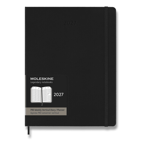 Diář MOLESKINE 2027 vertik.týden tvrdý PRO černýXL