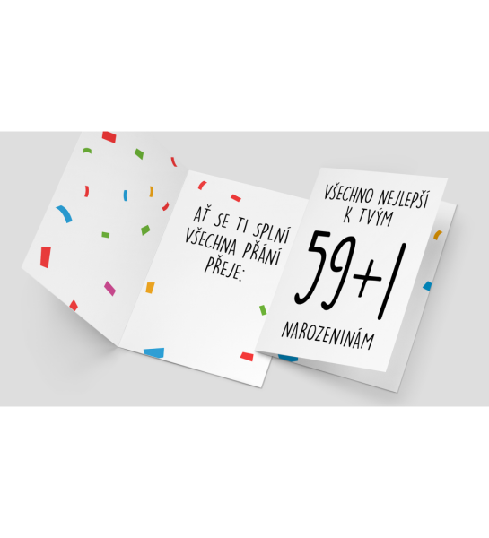 PartyWorld Přání - všechno nejlepší k tvým 59+1 narozeninám