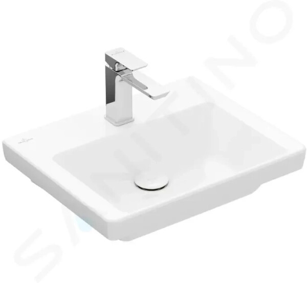 VILLEROY & BOCH - Subway 3.0 Umývátko 500x400 mm, bez přepadu, otvor pro baterii, CeramicPlus, Stone White 437051RW