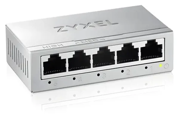 ZyXEL GS-105B v5 / Switch / 5× 10/100/1000 Mbps / Unmanaged / QoS / bez ventilátoru (GS-105BV5-EU0101F)